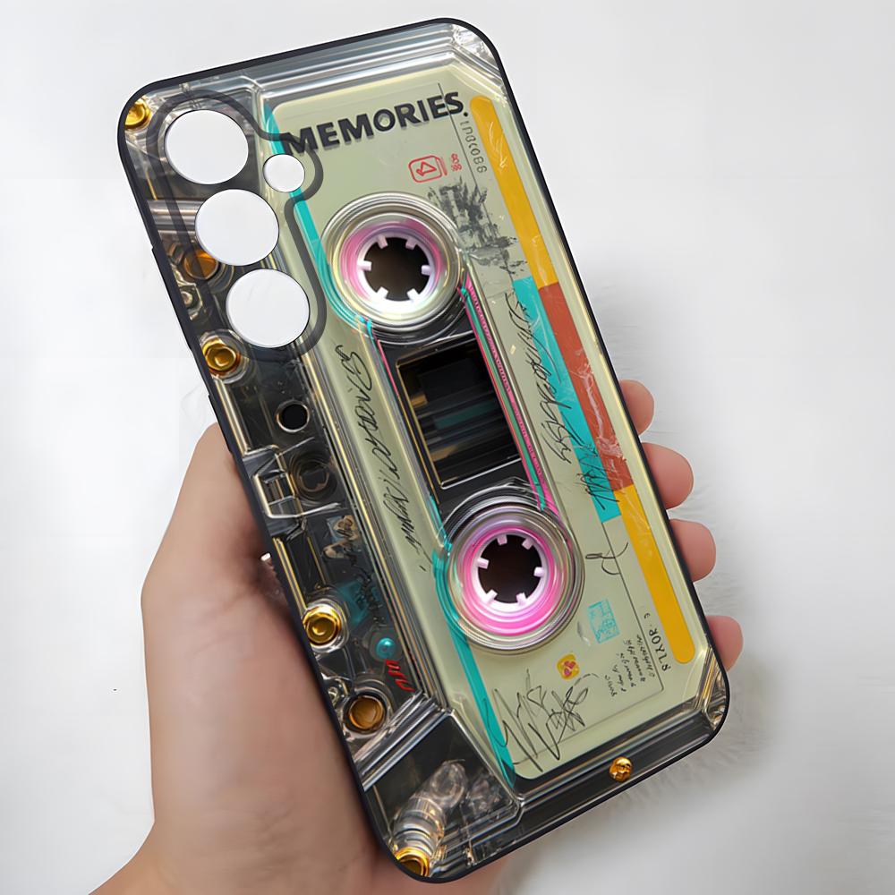 Retro Magnetic Radio Tape Cassette Phone Case For Samsung S26 Ultra S25 Edge Ultra S23 S22 S21 S20 Ultra Plus S24 Fe Glass Cover