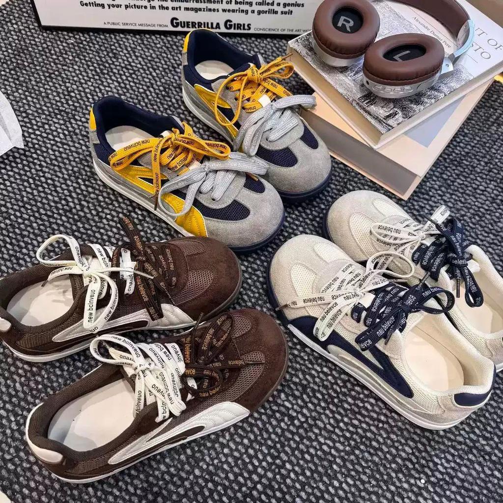Big head pair of shoelaces bread training shoes autumn new casual non-slip sports shoes