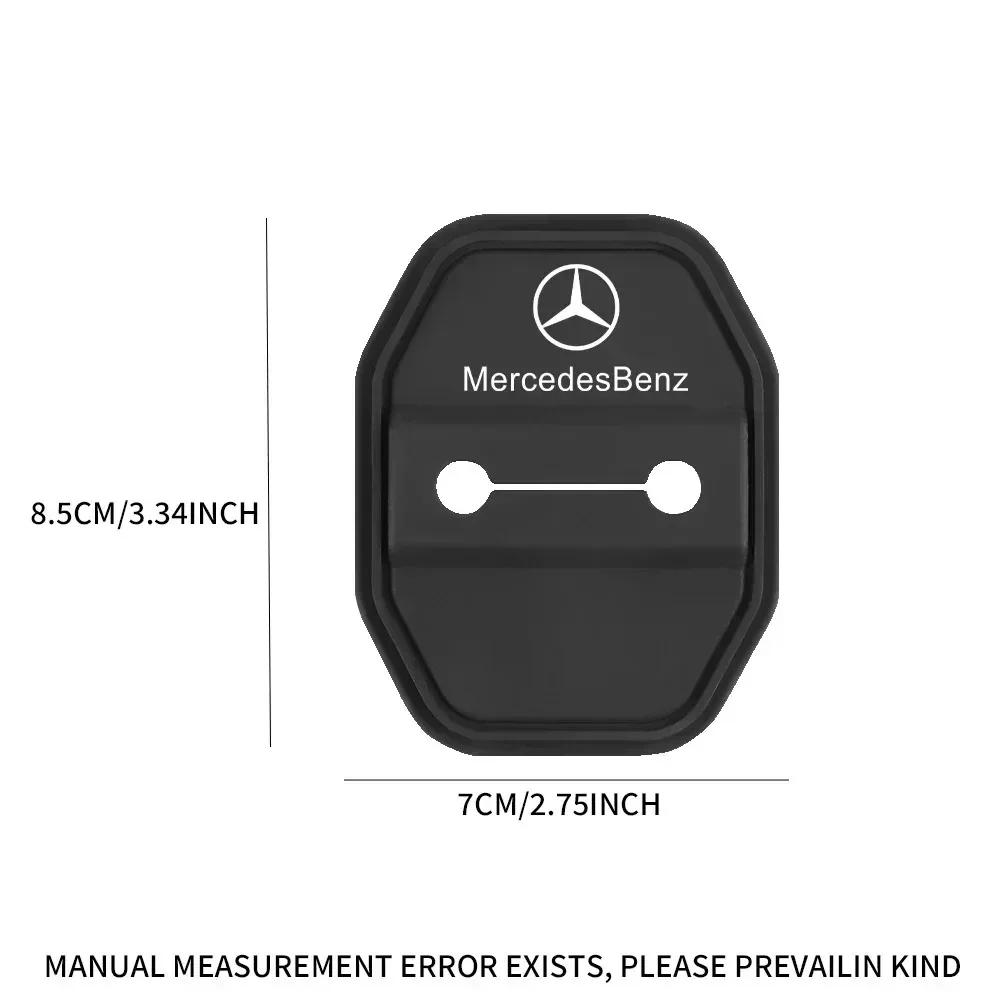 MEA4 Car Silicone Door Lock Cover Protective Cap Stickers Accessories For Mercedes Benz AMG W126 W140 W190 W222 4MATIC W204 W212 W203