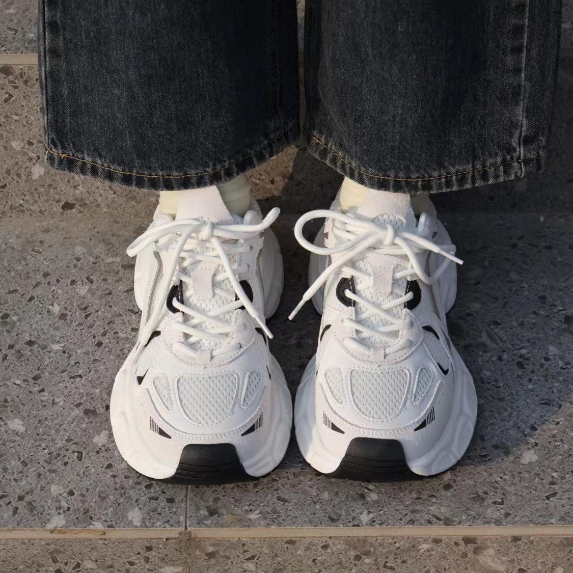 

Обувь для папы, новая летняя женская обувь, универсальная белая обувь на платформе, легкие осенние повседневные кроссовки 40 белый