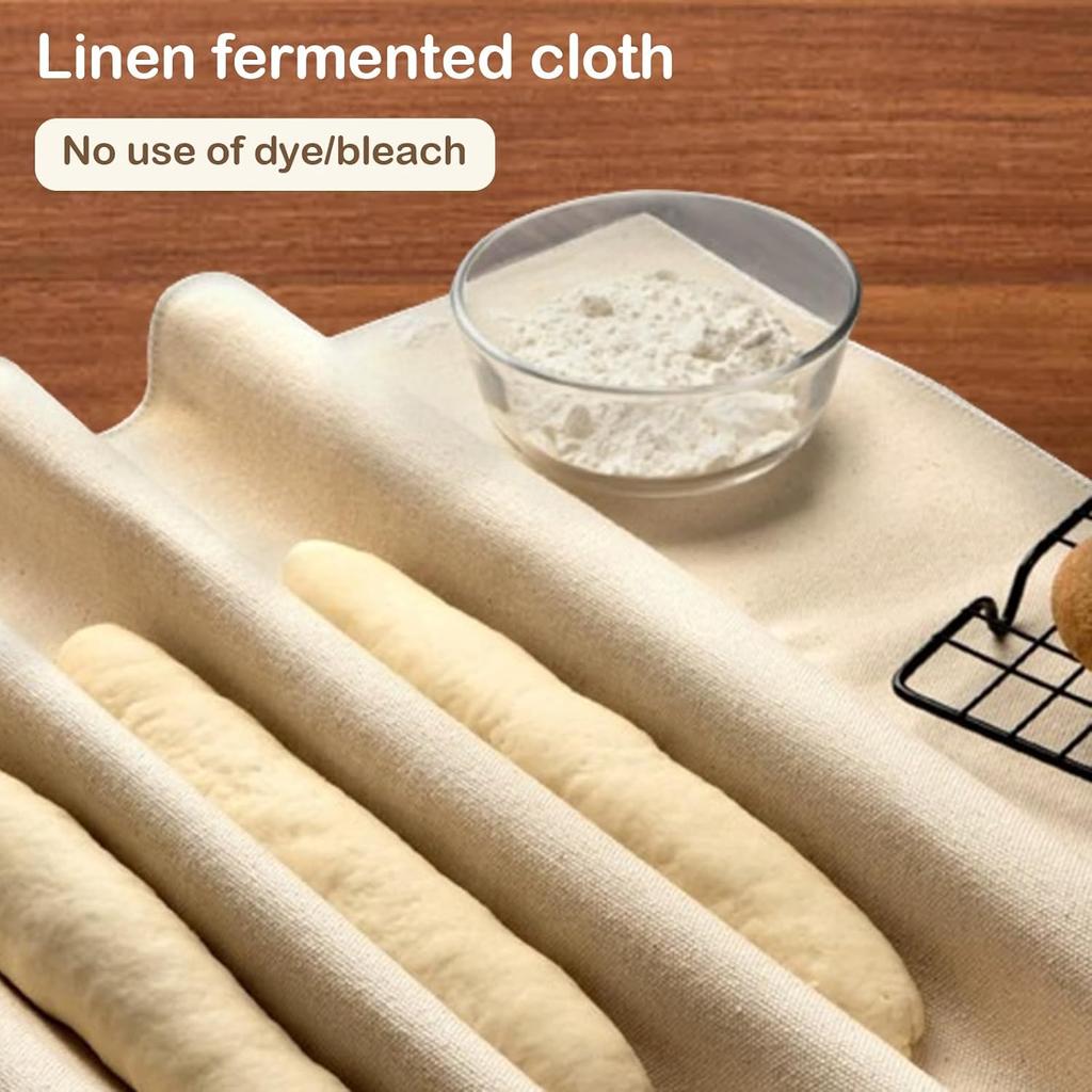 2Pcs Bread Towel for Bread Baking 14x18 Inches Linen Cloth Flour Sack Towels for Proofing Cover Pastry Proofing Cloth for Baguettes, Loaves, Ciabatta