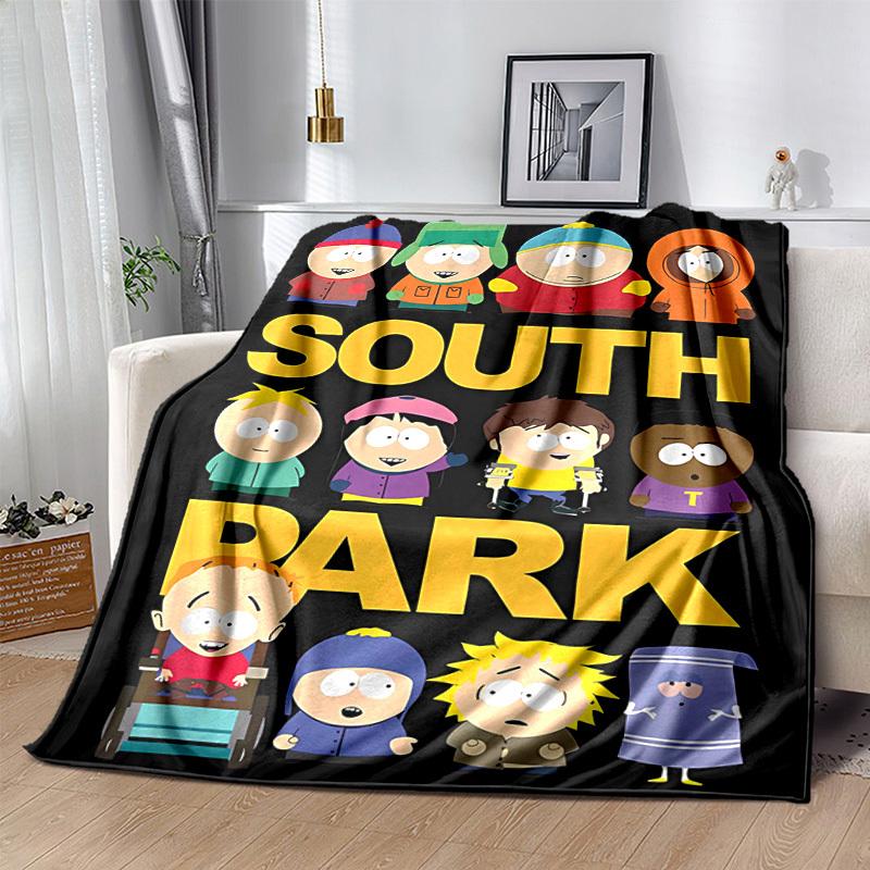 1pc South Park Home Decor: Cozy Blanket, Perfect Gift for Bedroom, Living Room, Travel, Camping, Car, Beach, Office Naps, Ideal Sofa Throw, Outdoor Bl