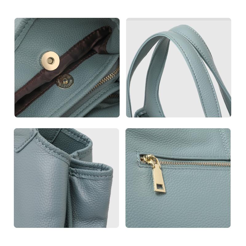 Aidrani  Women's genuine leather shoulder bag, large capacity fashionable tote bag, minimalist design cowhide handbag