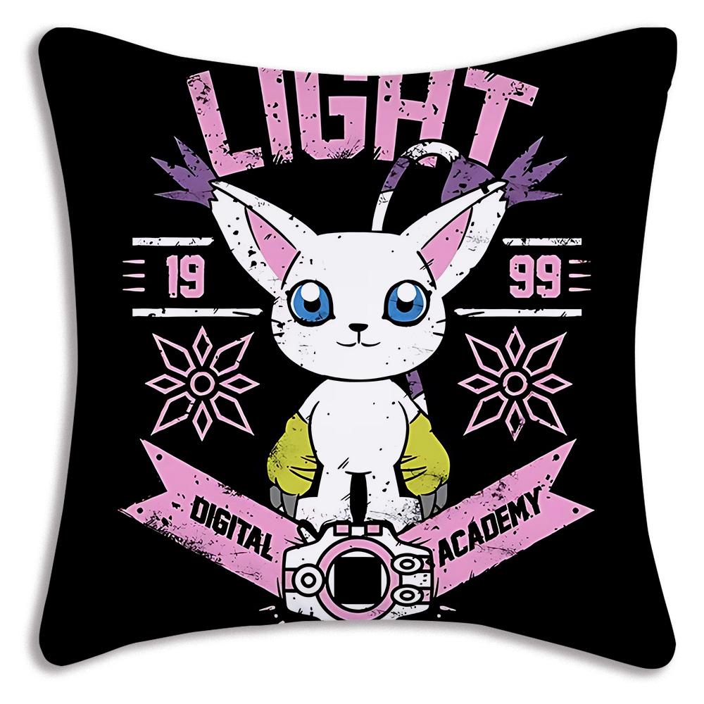 Anime For D-Digimons Pillow Covers Cartoon Sofa Decorative Home Double-sided Printing Short Plush Cute Cushion Cover