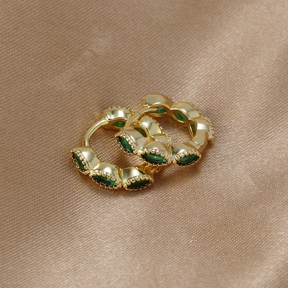 Korejské Multicolor CZ Zirkonové malé kruhové náušnice pro ženy Nerezová geometrie Kruhová náušnice Piercing do ucha