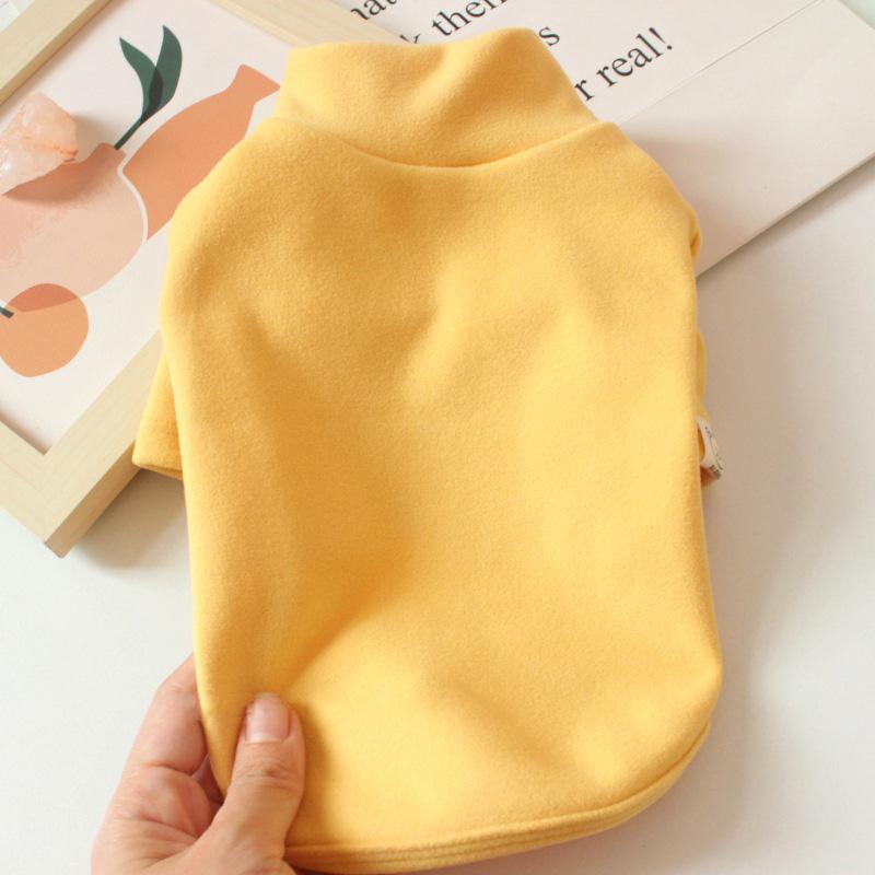 Bonbonfarbe Kaschmir Haustier Hund Sweatshirt Stehkragen Weiches Fleece Unterteil T-Shirt Mittel Welpen Overall Warme Kleidung für Katzen