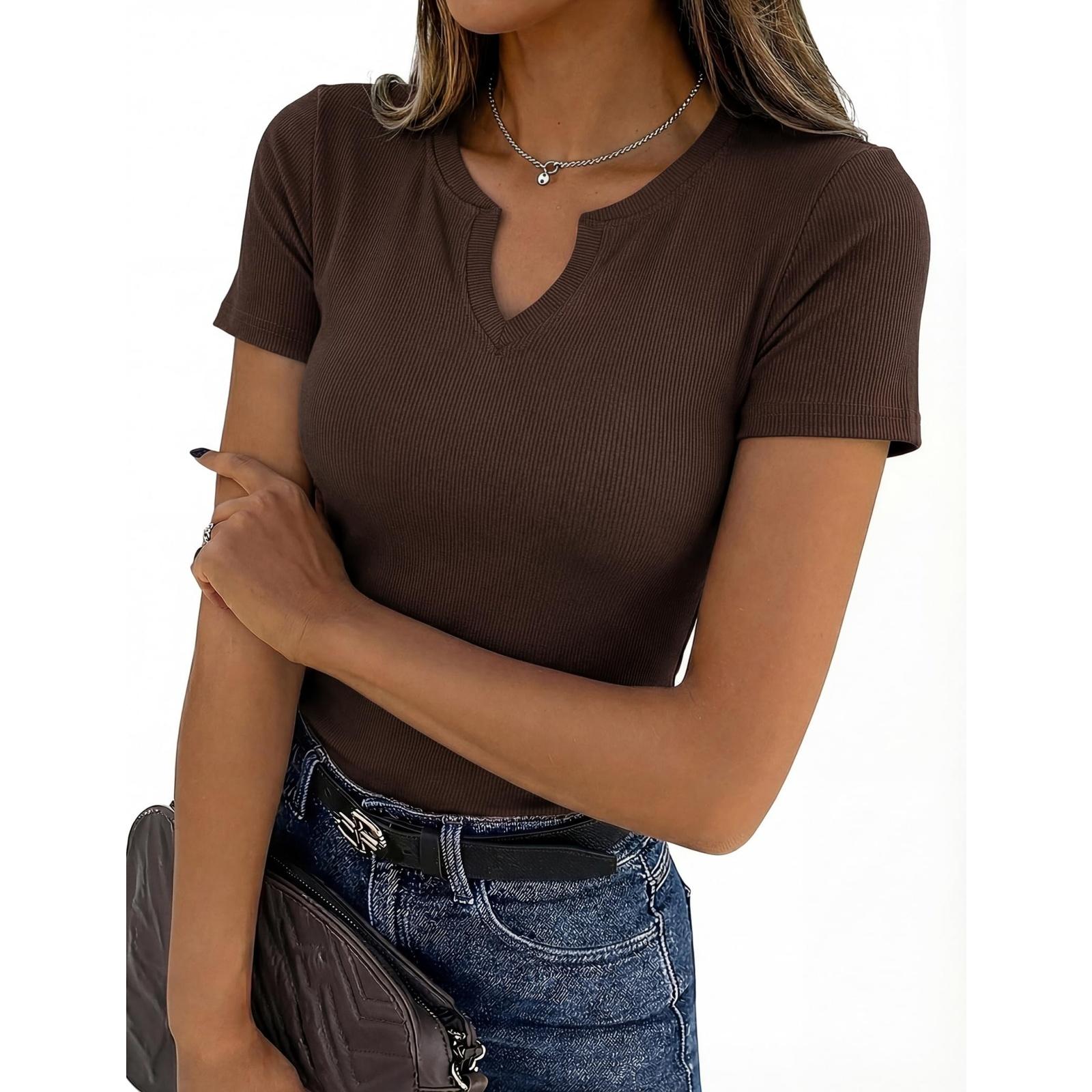 

Женская блузка Модная и повседневная футболка Топ L армия зеленый