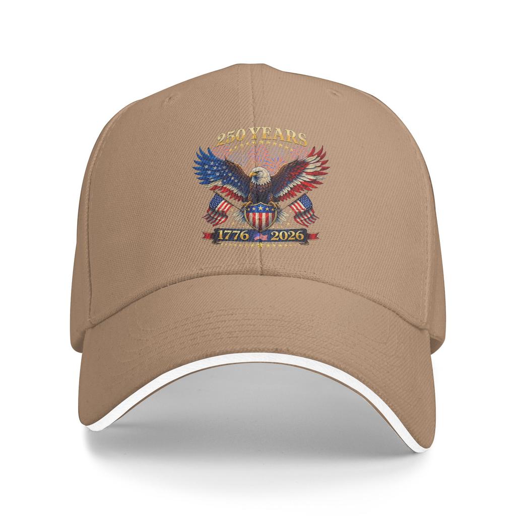 250 Years American 1776 2026 250th 4th July Independence Day Sun Baseball Cap Summer Trucker Hat Men Tennis Skate Snapback Cap