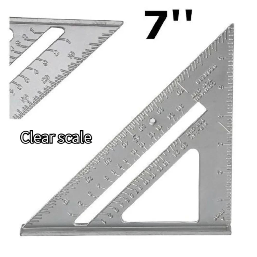Thickened 7 Aluminum Alloy Triangle Ruler Precise Angle Ruler Aluminum Alloy Woodworking Measurement Woodworking Triangle Ruler