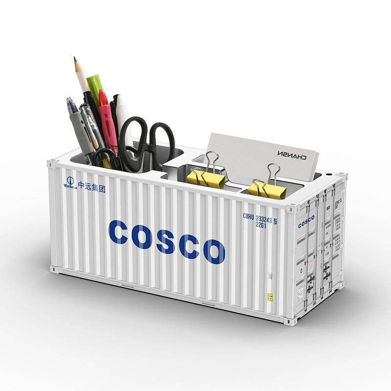 1/20 Scale Simulated Shipping Cargo Container Model Pen Holder Detachable Plastic Storage Box Desktop Organizer Household Supply