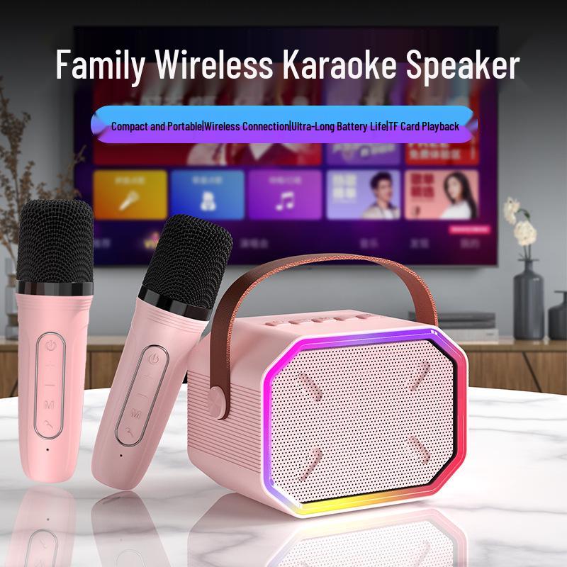 P3 Bluetooth Mini Speaker with Wireless Microphone for Home Karaoke