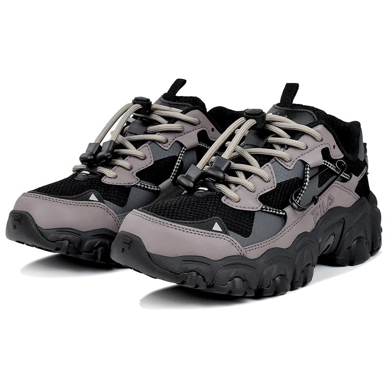 FILA Fluid Abrasion Resistant Low top Casual Shoes Unisex Black Gray 1JM02570H-001(Team679-)