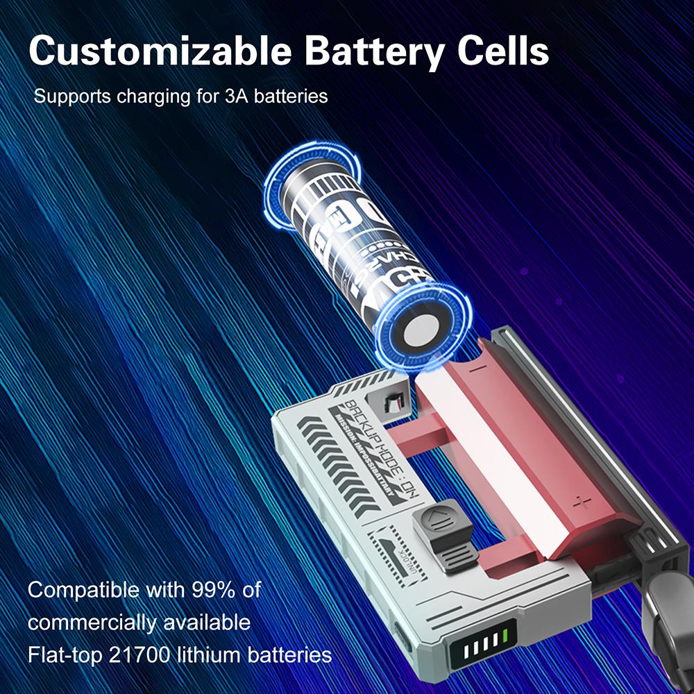 Type-C 1*21700 Mobile Power Supply Shell 22.5w Fast Charging With Built-In Hanging Rope Charging Cable DIY Battery Box