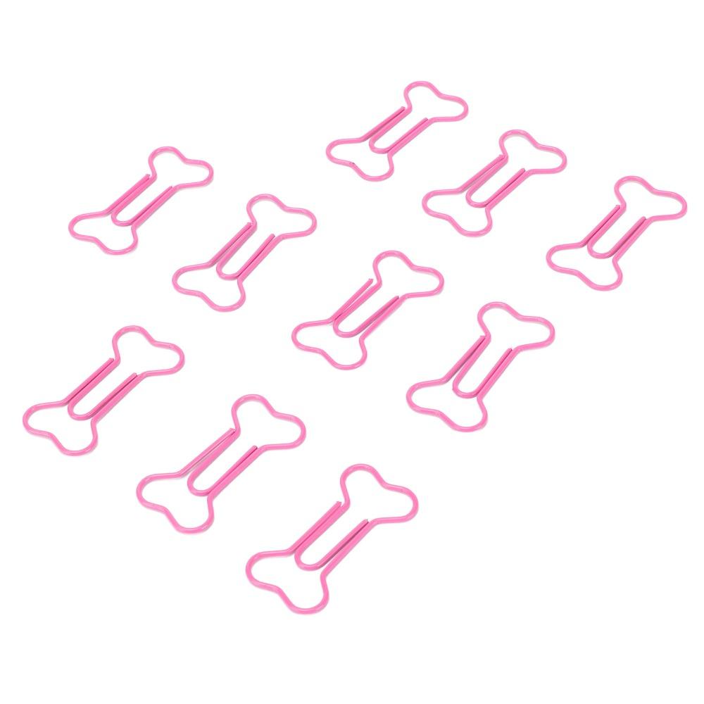 100Pcs Bone Shaped Paper Clips Pink Cute Paper Clips Small Paper Clips  Office