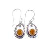 Natural Citrine Gemstone 925 Sterling Silver Jewelry Drop/Dangle Earrings 1.38" CE-3-9