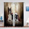 Two Pretty Border Collie Dog Tulle Curtains for Living Room Sheer Transparent Curtains Window for The Bedroom Accessories Decor