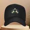 Floral Artistic Text Baseball Cap Adjustable Unisex Sun Protection Outdoor Travel Hat