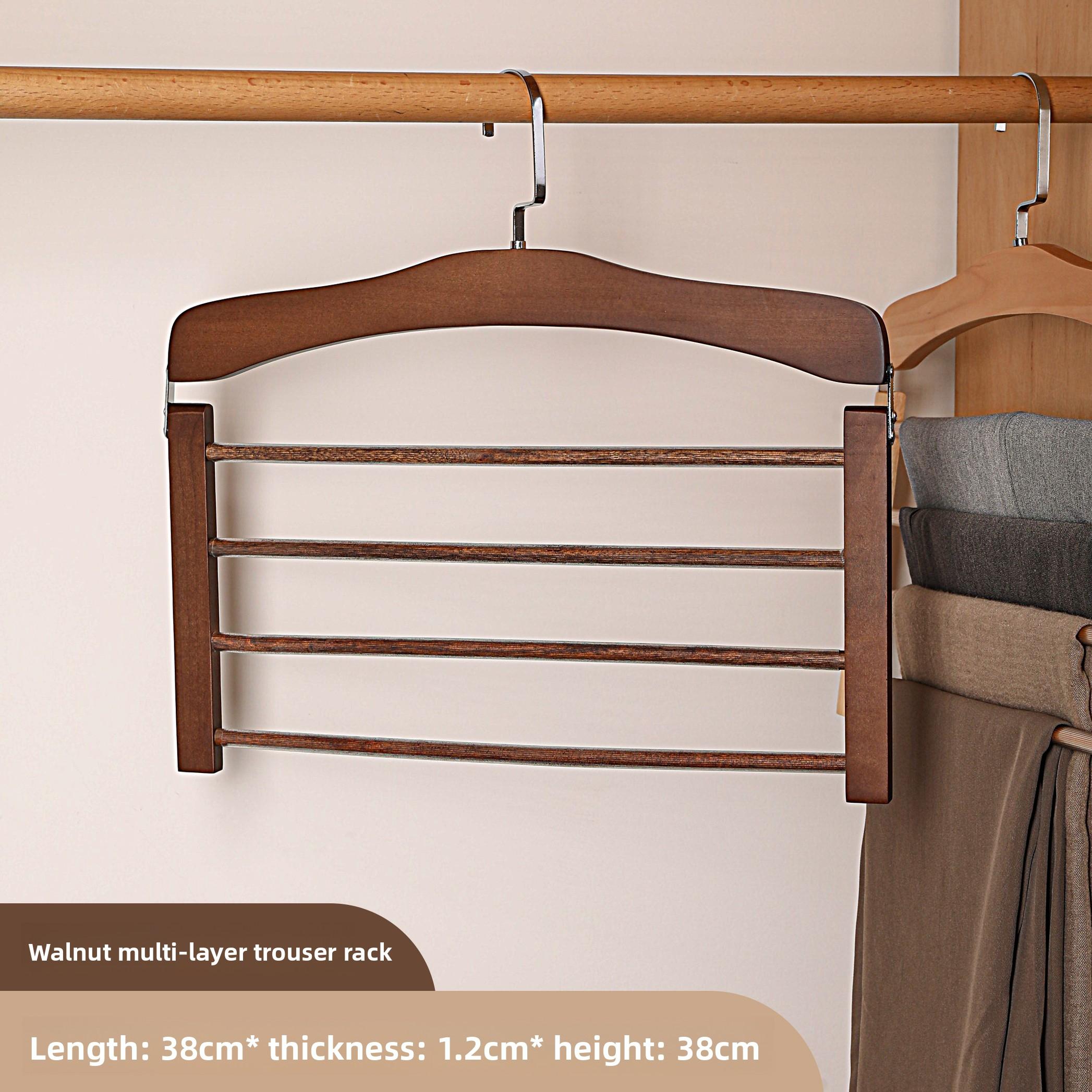 

Real Wood Multi-Functional Multi-Layer Clothes Hanger No Trace Anti-Slip Tie Scarf Towel Storage Rack Clothes Hanger One