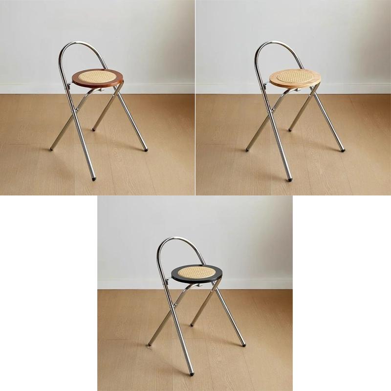 

Складной портативный обеденный стул для спален маленькой семьи, со складным креслом-качалкой в простом стиле с имитацией старинного плетения