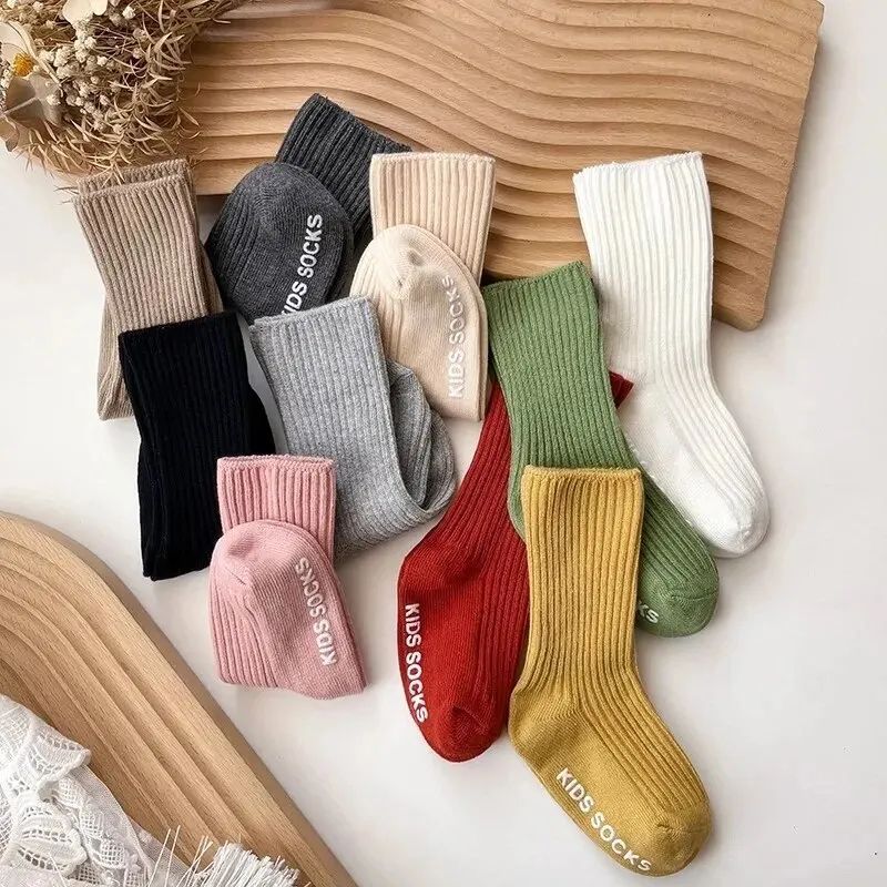 

3Pairs/Lot Baby Socks Boys Girls Cotton Stripe Soft Sock Kids Toddler Non-Slip Rubber Grips Floor Socken For 0-3 Years 0-1Years