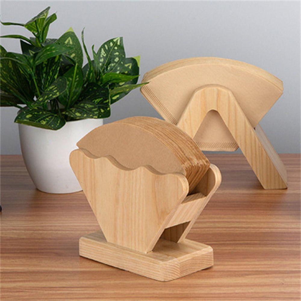 

Bamboo Coffee Filter Holder Cone-shaped Stand Container Coffee Filter