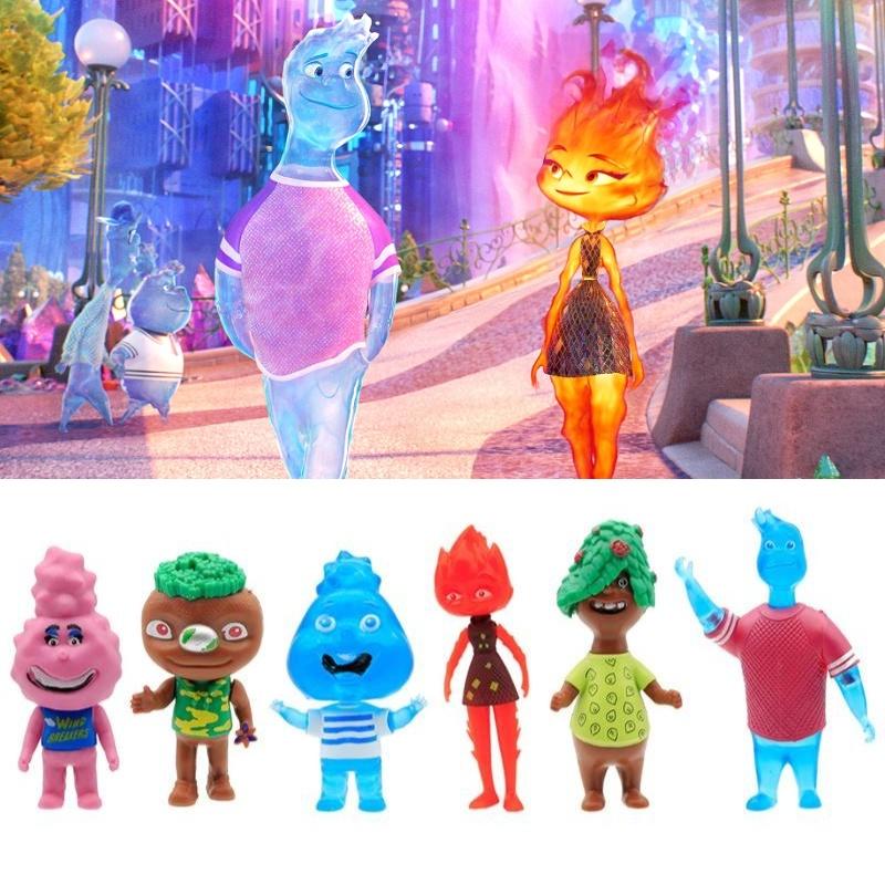 Crazy Element City Sammelfiguren-Set mit 6 PVC-Anime-Modellen