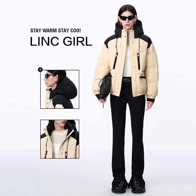 Jin Yu Jie Women's 2024 Winter Hooded Printed Short Down Jacket