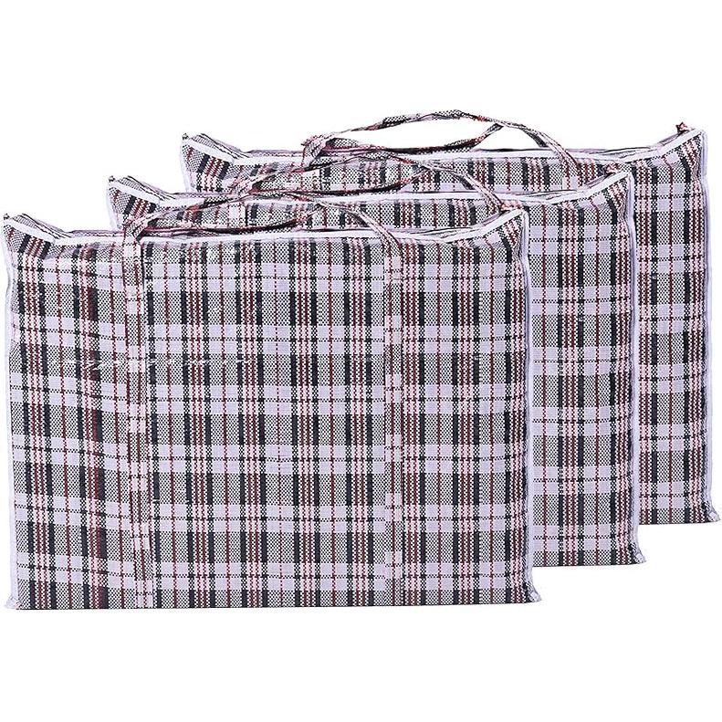 

Набор из 3 больших хозяйственных сумок для хранения, сумок для переезда с молнией и ручками в клетку, многоразовая сумка для покупок с застежкой-молнией (XX-Большой/31,5x27,56x7,87 дюймов, XX-Large/31.5x27.56x7.87i
