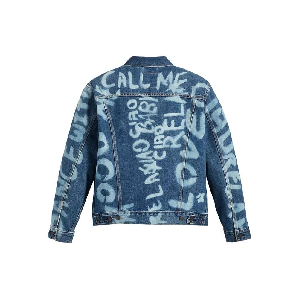 Levis Loose Fit Button Down Logo Print Long Sleeve Denim Jacket Men Jackets Blue 72334-0654