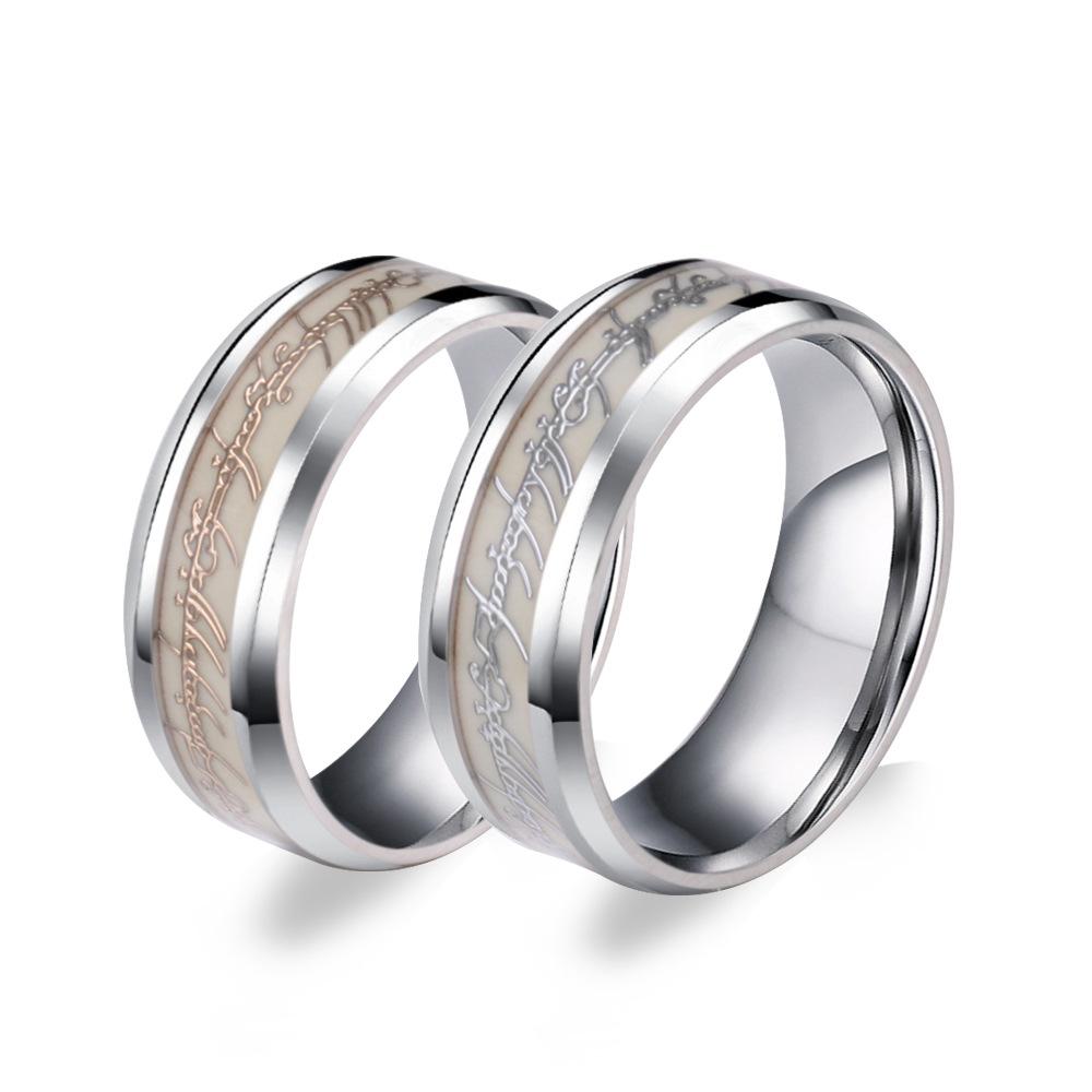 European and American Titanium Steel Luminous Magic Ring Fluorescent Ring Stainless Steel Jewelry