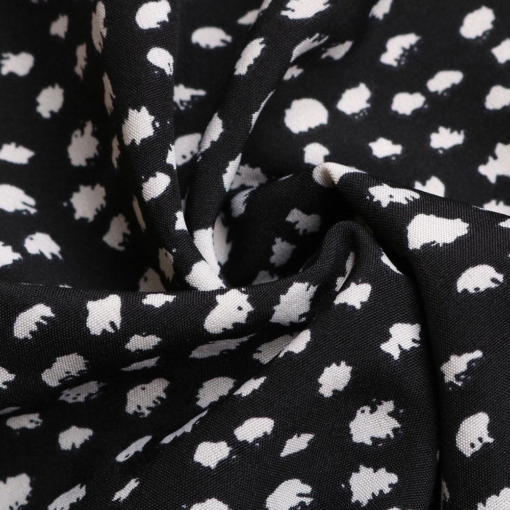 Summer Print Dress Women A-line Casual Butterfly Sleeve Cotton Full Sleeve Turn-down Collar Mid-Calf