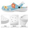 White Printed EVA Casual Clogs Men Women Soft Sole Breathable Lightweight Slip On Sandals Slippers Summer Daily Leisure Shoes
