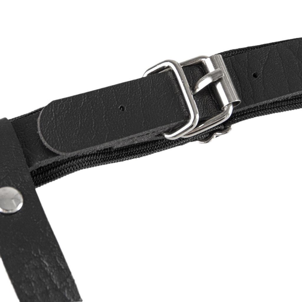 Girl Punk Black Suspender With Strong Elastic Pvc For Trendy Adult Women