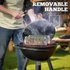 Rolling Grill Basket 2Pcs, Removable Wooden Handle, 304 Stainless Steel, Outdoor Kitchen Grill Accessories for Vegetables, Garden Camping Gadgets for 