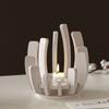 Simple Ins Style Splicing Candle Holder Base - DIY Aromatherapy Gypsum Candle Stand with Silicone Mold for Home Decor