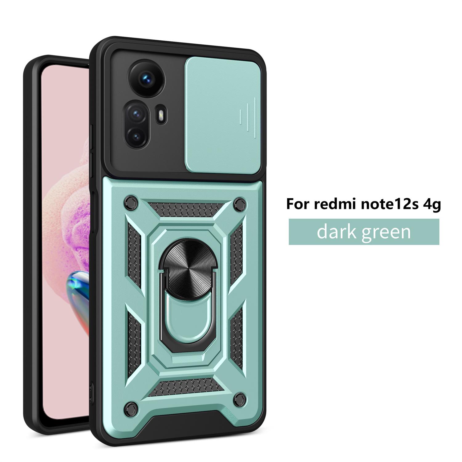 

Phone Case For Redmi Note12S Magnetic Holder Ring Protect Cover Funda For Xiaomi Redmi Note12S 4G Case Slide Camera Lens Armor Redmi Note12S 4G