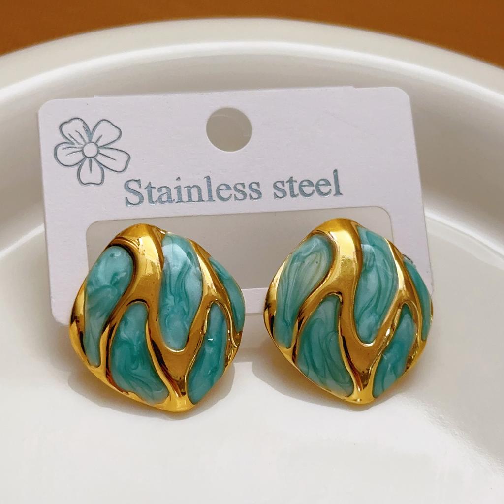 Bohemia Style Leopard Print Pattern Irregular Stud Earrings for Women Trendy Accessories Valentine's Gift Jewerly Wholesale