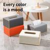 PU Leather Tissue Box Soft Tissue Case Creative Paper Towel Container  for Living Room