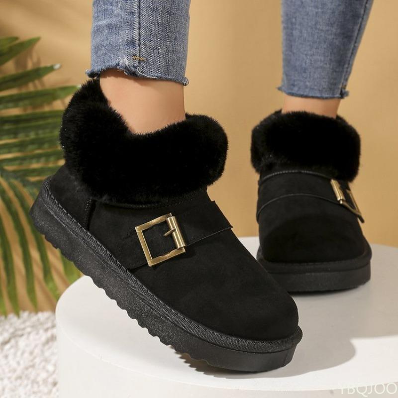 Women autumn winter new lace up soft soled casual warm cotton shoes Fashionable versatile thick soled women snow boots