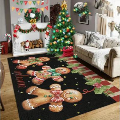 Gingerbread Man Carpet Christmas Tree Christmas Floor Mat Terrace Living Room Bedroom Balcony Camping Outdoor Carpet Decoration