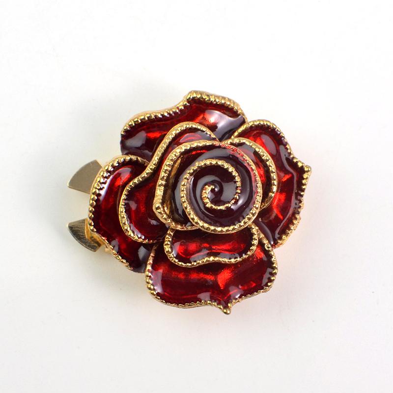 1PC Accessories Wedding Button Decoration Gift Jewelry Electroplating Rose Shape Rhinestone Cufflinks Exquisite 30/40x17mm