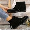 Flat-bottomed Tassel Solid Color Martin Boots 23 Lace-up Four-season European and American Short Boots
