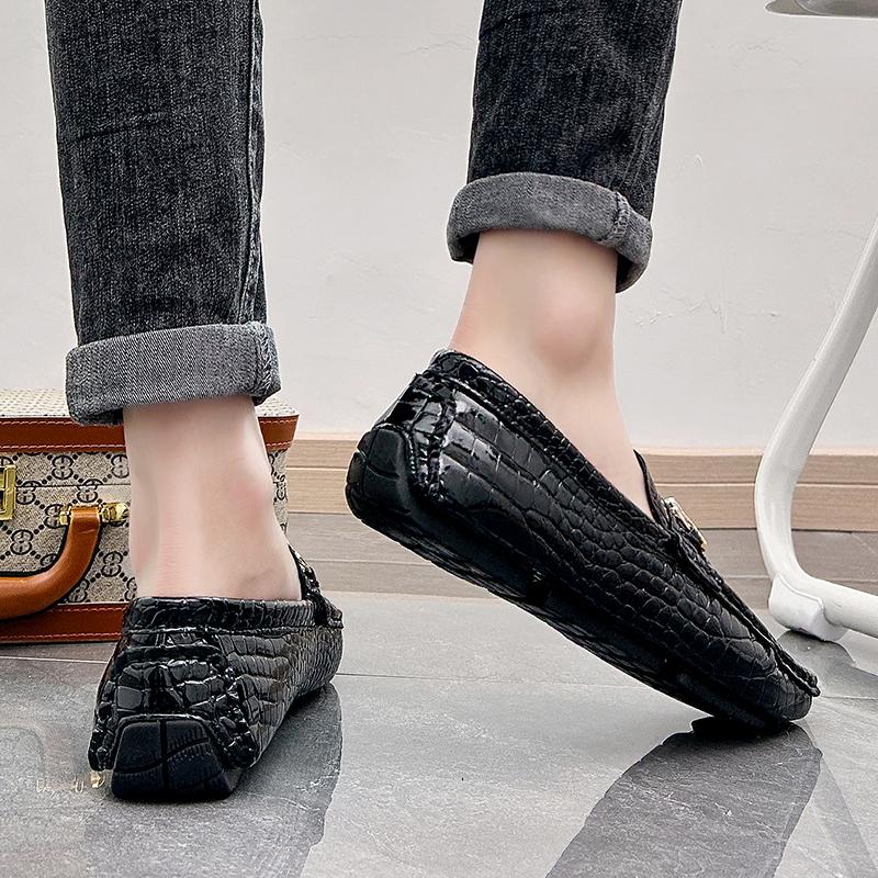 Pacecraft Shoes|39-48 5Colors Office Loafer Single Shoes For Man Comfy Driving Soft Comfortable Boat Shoes With Metal