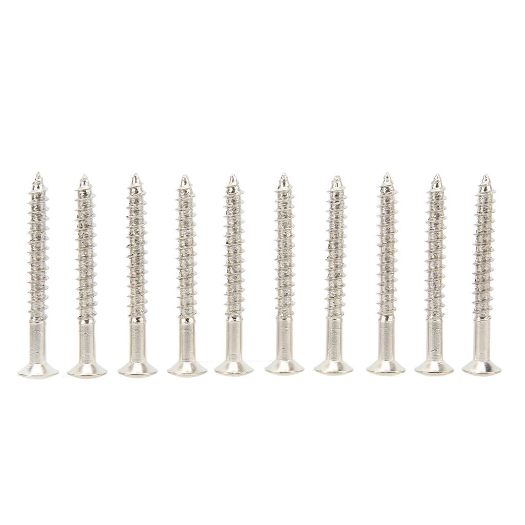 10 Pcs Guitar Neck Mounting Screws Iron Rustproof Corrosion Resistance Sturdy Neckplate Assembly Screw