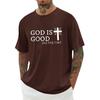 Mens Christian Shirts Shorts Sleeve Crewneck Jesus Cross Printed T Shirts Loose Graphic Tee