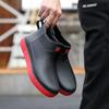 Stock Available Low-Top Thermal Gumboot Waterproof Rubber Boots Fabric Lining Upper Rain Boots