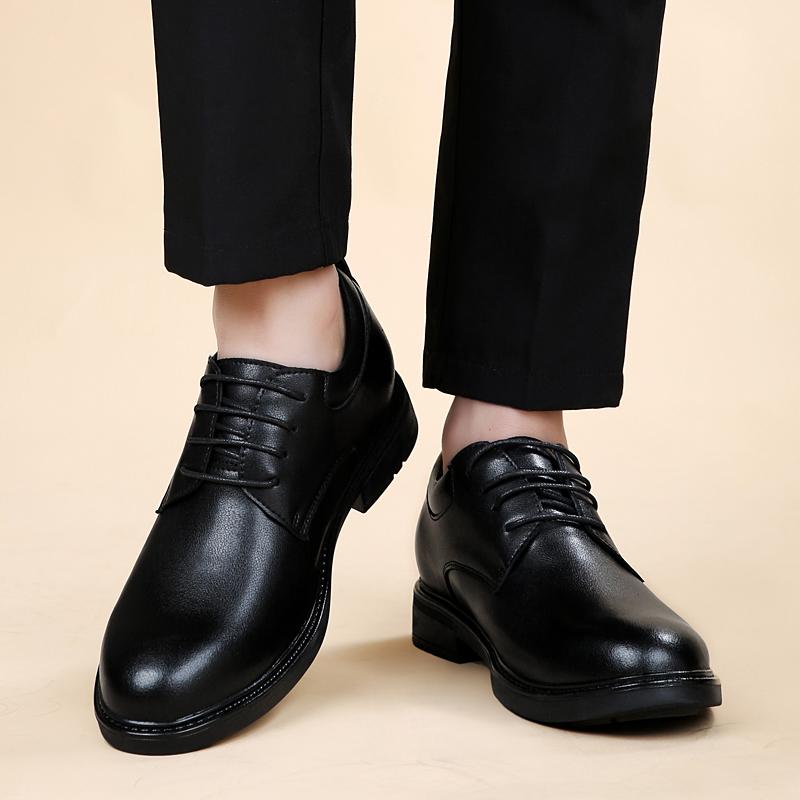 Fashion Brand Men's Comfortable Interior Height Increasing Business Casual Leather Shoes Fashionable Men's Classic Lace Up Banquet Shoes