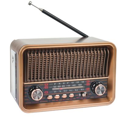 AM/FM Radio Vintage Desktop Radio, 30BTL Wooden Radio, Supports USB/1200mAh Rechargeable battery/TF, Suitable for Home, Office,