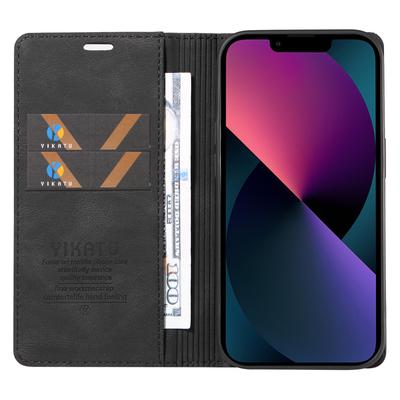 YIKATU YK-004 Pro iPhone 15 Magnetický Samočinně přilnavý PU Kožený Kryt Peněženka na Telefon Stojanový Kryt
