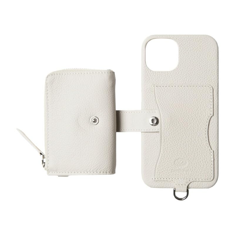 ROND Card Coin Card Coin Genuine Beige DEMIU D-ring Wallet, Case, Purse, Holder, Pocket, Leather,